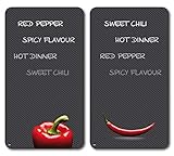 Kesper 36525 - Tablas para Cortar, Cristal, 2 Unidades, 52 x 30 x 0,9 centímetros, diseño de...