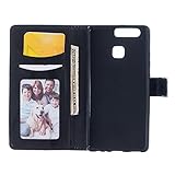 Huawei P9 Hülle,Huawei P9 Case,Cozy Hut Case / Cover / Handyhülle für Huawei P9 Schutzhülle, Kunstleder Ledertasche Schutzhülle Case Tasche,Bunte Drucken Muster PU Leder Brieftasche Hülle Wallet Case Flip Cover Hüllen Etui Lederhülle mit Standfunktion Kredit Kartenfächer für Huawei P9 – Schwarze Mädchen - 6