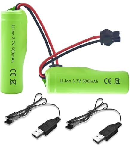 ERYNK Batteria ricaricabile agli ioni di litio da 3,7 V, 1500 mAh, con cavo di ricarica USB e giunto JST per Huina 1552 1553 1554 1555 1556 1557 1558
