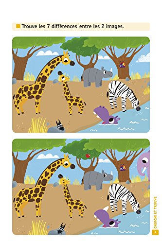 Livres Couvertures de Bloc d'activités: 120 Jeux - les animaux sauvages - De 6 à 8 ans