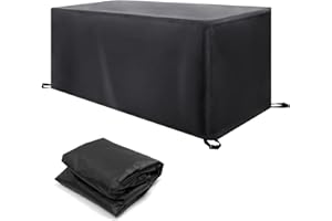 KADING Pokrowce na meble ogrodowe, 155 x 80 x 85 cm (dł. x szer. x wys.), wytrzymałe pokrowce na meble Oxford 420D, na patio, wodoodporne, odporne na promieniowanie UV, kwadratowy pokrowiec na stół ogrodowy, wiatroszczelny, na zewnątrz