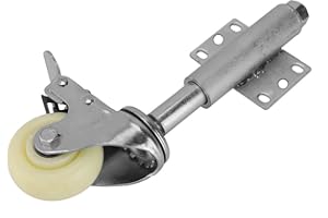 HILILAND 3" Spring Loaded Caster Nylon Metal Gate Wheel Heavy Duty Flat Free Spring Loaded Swivel Caster with Brake Spring Loaded Wheel 110lbs Load Capacity