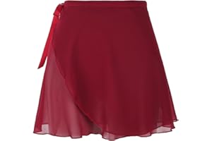 Lusofie Falda de ballet ajustable en la cintura con lazo de gasa, falda de baile transpirable, falda de ballet para mujer