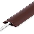LZEOY 10FT Floor Cord Cover, Brown Cord Hider Floor, Durable Cord Covers for Wires on Floor, Cable Floor Cover Power Cord Cover, Floor Cord Protector Hide Cords on Floor Cord Cavity: 0.47" W x 0.24" H