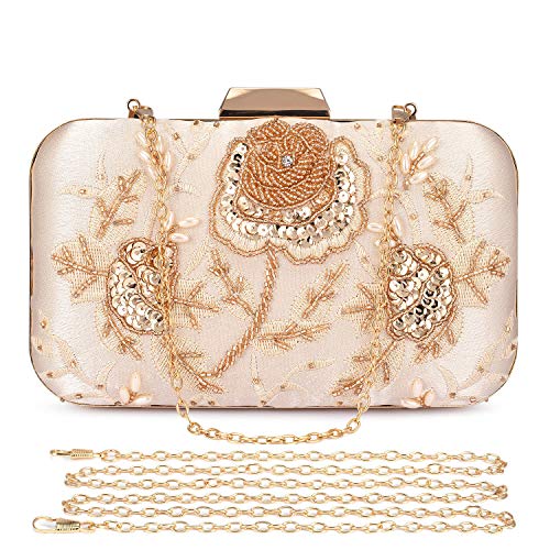 UBORSE Sac de Soirée Femme Paillette Sac à Main Mariage Broderie