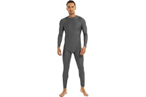 Hedmy Men's Well-Fit One Piece Mock Neck Long Sleeve Full Unitard Bodysuit Dancewear Costume Skin-Tight Catsuit