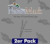 NatureMark Doppelpack Jersey Kissenbezug Gr. 40 x 145 cm für Seitenschläferkissen Kissenbezüge in 14 verschiedene Farben, 100% Baumwolle (Anthrazit) - 3