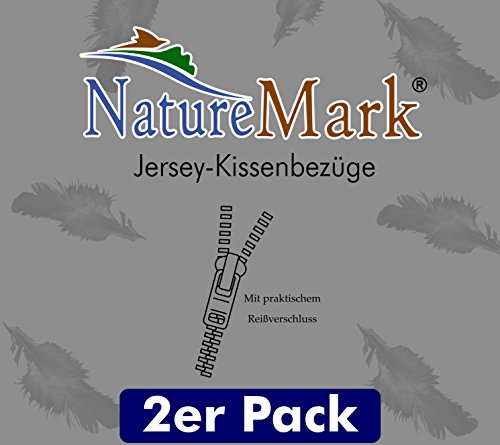 NatureMark Doppelpack Jersey Kissenbezug Gr. 40 x 145 cm für Seitenschläferkissen Kissenbezüge in 14 verschiedene Farben, 100% Baumwolle (Anthrazit) - 3