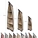 Produktbild Regal in Bootsform Badregal Bootsregal Boot Regal Bücherregal Bücherschrank Standregal Aufbewahrung 203 cm Albesia Holz Braun Dunkelbraun