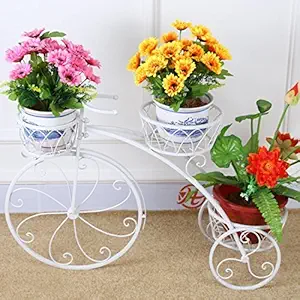 NAYAB Metal Cycle Style Planter Stand, Multicolour