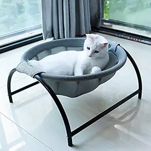 Qpets Cat Hammock Cats Resting Bed Free Standing Bed for Cat Detachable Cats Sleeping Hammock Pet Supplies Excellent Breathability Comfy Material Sturdy Construction Easy Assembly