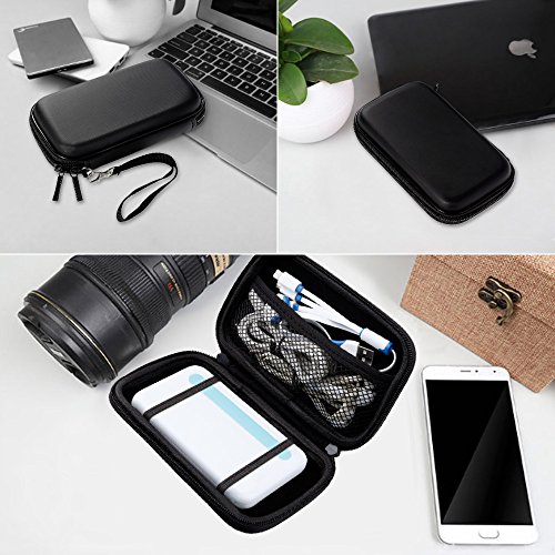 Zacro Festplattentasche Wasserdicht Schutztasche bis 6,35cm (2,5 Zoll) perfekt für Festplatte und Kabel Schwarz - 7