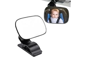 FIBOUND 1 Pcs Rear View Mirror, Car Rearview Mirror, 360° Adjustable Rear View Mirror, Baby Viewing Mirror, Baby Car Seat Mirror, Clear Rear View of Baby, for Car, Baby Travel Accessories