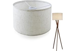 EUBSWA Paralume in tessuto per lampada a sospensione - paralume per lampada da tavolo, lampada da parete, lampada da comodino e lampada da terra, lino naturale con struttura rigida fatto a mano