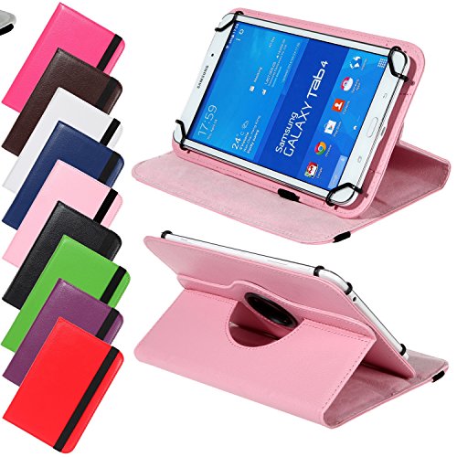Universal Rotation Tasche für Tablet Modelle in 7, 8 oder 10 Zoll Größe Case Schutz Hülle Cover (7 Zoll, Rosa)