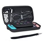 Housse Rigide de Rangement Kingtop Etui de Protection en EVA pour Nintendo Switch, Noir