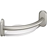 Moen LR2354DBN banyo i&ccedil;in tutma kolu, kavisli, entegre k&ouml;şe raflı, fır&ccedil;alanmış nikel