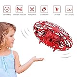FORMIZON Mini Drône UFO pour Enfants, Mini Quadcopter Drone à Commande Manuelle Hélicoptères Débutant Tournant à 360 ° en Rotation, Cadeau Jouets Volants pour Adolescents (Rouge)