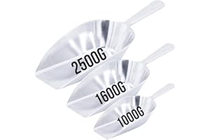 Horizont Futterschaufel aus Aluminium, flacher Stiel, geringes Gewicht, 1600g Fassungsvermögen