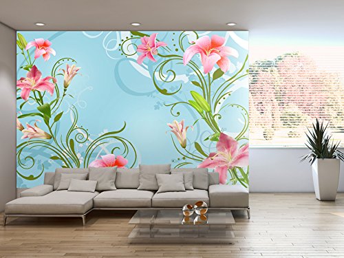FOTOTAPETE 250×175 cm – VLIES TAPETE PREMIUM – PROFI QUALITÄT – Top moderne Wanddeko – Riesen Wandbild – Top Design Tapete – Neue exklusive Edition mit noch besser Druckauflösung – Deutsches Premium Vlies – Blumen 10110906-47 - 2
