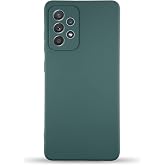 KZY Contact In-Lid Velvet Camera Protected Launch Silicone Case Compatible with Samsung Galaxy A32 - Green