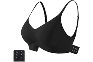 Favuit Biustonosz damski bez fiszbin, bezszwowy biustonosz minimalizujący, wyściełany biustonosz bez fiszbinów, miękki biustonosz na co dzień, oddychający i lekki, z przedłużeniem biustonosza