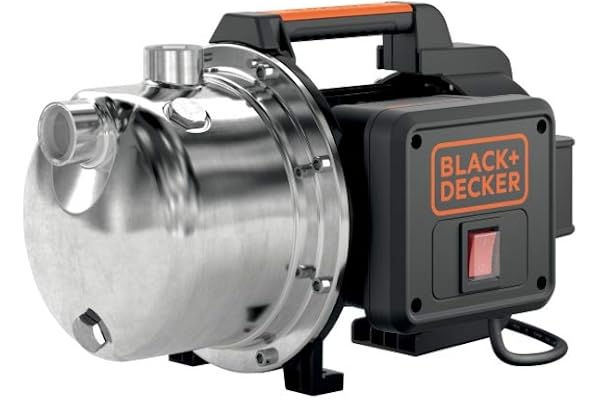BLACK+DECKER Pompe Auto-Amorçante BXGP1100XE pour Eaux Claires (1100 W,Débit max. 4.600 l/h,Hauteur d'élévation max. 45 m)
