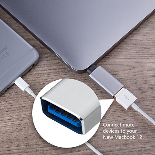 [2 Stücke] USB C Adapter auf USB 3.0 für Typ C Geräte inklusive neuen MacBook, Google Chromebook Pixel, Nokia N1 Tablet usw. (Silber) von SZCTKlink - 5