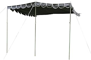 OLPRO Retro Sun Canopy Shade for Campervans/Caravans 260cm x 260cm - Charcoal, short trips, quick and simple to pitch, covered living area, dining outside, 3 adjustable poles, awning rail, 4mm and 6mm