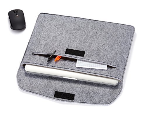 AmazonBasics Laptop-Tasche, Filz, für Displaygrößen bis 13 Zoll (33,02 cm), Hellgrau - 3