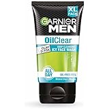 Garnier Men Oil Clear Deep Cleansing Face Wash, Mineral Clay and Menthol Deep Cleansing Face Wash for Oil Free Feels, Suitabl