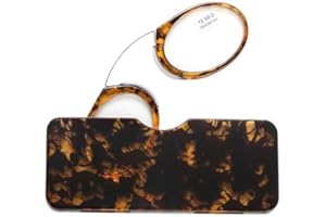 MMOWW Gafas de lectura unisex diseño de nariz de clip gafas de lectura portátiles diseño antideslizante gafas de lectura compactas(marrón,+2.5)