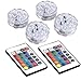 Produktbild INHDBOX 4 Stück RGB LED mit Fernbedingung Unterwasserbeleuchtung Unterwasserlicht Unterwasser Strahler Teichbeleuchtung Unterwasserleuchte Tauchlampe Poolbeleuchtung farbig Licht - Bunt und Wasserdicht