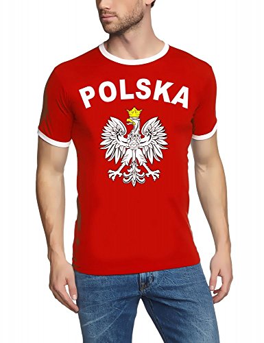EM 2016 POLSKA Adler Fußball T-SHIRT TRIKOT mit Deinem NAMEN + NUMMER ! HERI Ringer ROT-schwarz Gr.S