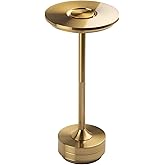 Amber LED Decorative Table Lamp Touch Rechargeable Dimmable (Gold)