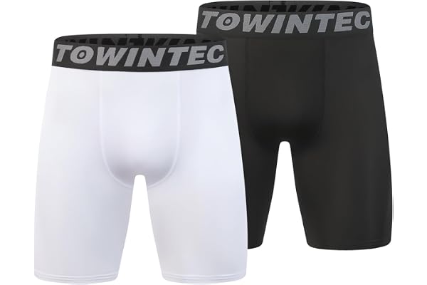 Towintec Kompressionsshorts för unga pojkar atletiska underkläder barn sportiga andningsbara vekar löpning baslager lätt atletisk sportkläder