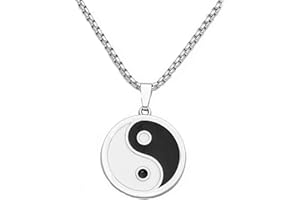 Yifnny Yin Yang Collier, Acier Inoxydable Yin Yang Taichi BFF Couples Pendentif Collier Assorti Puzzle Meilleur Ami Collier Yin Yang Lien Chaîne Collier pour Hommes Ados Femmes