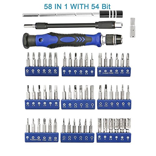 Cymuros Schraubendreher Set mit 54 Bits Magnetische Schraubendrehersatz Werkzeugset, für Handy, Tablet, PC, Macbook, Uhr etc.(58 in 1) - 2