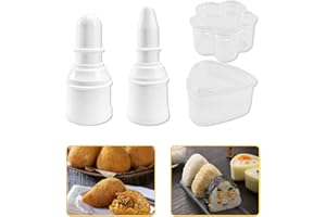 CAREDGO 4er DIY Rice Ball Mold Set Sushi Förmchen Arancini Form aus Kunststoff Form zur Herstellung für Arancini Reisbällchenformer Dreickige und Blütenform Reisbällchen Form Onigiri Mold für Küche