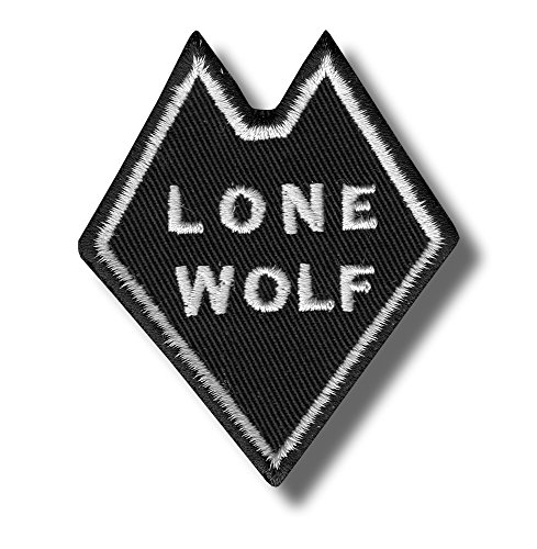 Lone wolf - bordado parche 6 x 7 cm