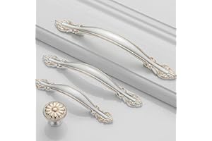 Voleseni™ Maniglie per mobili, cassetti, maniglie per cassetti, maniglie per cassetti, cucina, cassetti, porte, armadi, decorazione per la casa, ufficio (64 mm, argento e oro)