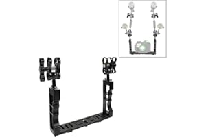 PULUZ Podwójny uchwyt podwodny stabilizator światła ze stopu aluminium z podwójnym zaciskiem kulkowym do obudowy kamer podwodnych