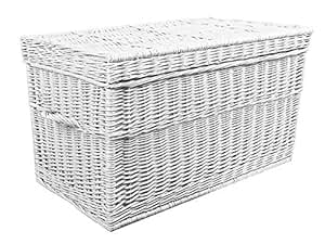 Truhe aus Weide WeißCreme Länge 60 cm/mit Griffen 70 cm, Breite 40