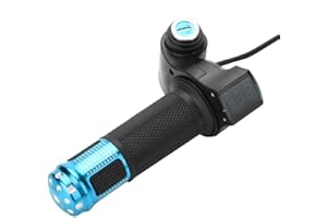 DILWE Throttle Handlebar, Throttle Handle and Grip with LED Display Key Knock for Motorized Bicycle and E-Bike