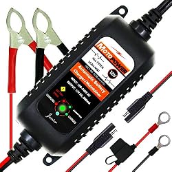 MOTOPOWER MP0205A 12V 800mA Cargador de batería automático/Mantenedor para automóviles, Motocicletas, ATVs, RVs, Powersports, Barco y más. Inteligente, Compacto y Respetuoso del Medio Ambiente