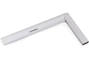 Mivos Carpenter's Square with 350 mm Side Length - 90 Degree Try Angle - Aluminium Carpenter's Angle with Double Scale for Marking Angles of 90° and 45°