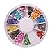 SODIAL(TM) 144 Pcs 12 Color 3D Butterfly Shaped Nail Art Fimo Slice Slices Decal Pieces Decoration w/ Wheel