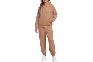 MOCHIMORI Women's Tracksuit, Jogging Suit, Lounge Set, Leisure Suit, Two, Women's Cuddly Streetwear Tracksuits, Warm Sports Suit, for Spring, Autumn, Winter, Hoodie, Jogging Bottoms, Outfits