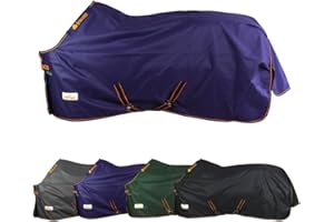 ‎MARENGOS Marengos by Bucas - Winterdecke 1200D Irish Turnout | atmungsaktive & wasserdichte Outdoordecke mit Innenfutter & Kreuzbegurtung | Blau/Orange in Größe 145cm (100g/m² Füllung)