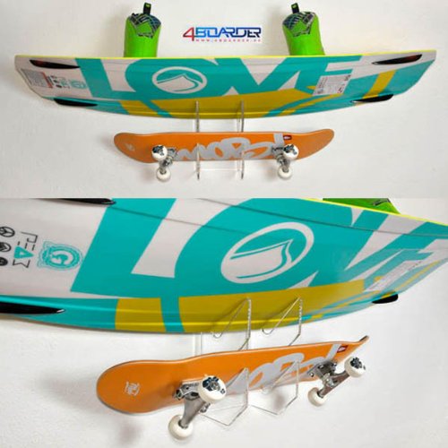 DOUBLE Wandhalter Wandhalterung Board Rack für Wakeboard, Kiteboard, Snowboard, Longboard, Skateboard, Wakeskate, Skimboard - 4